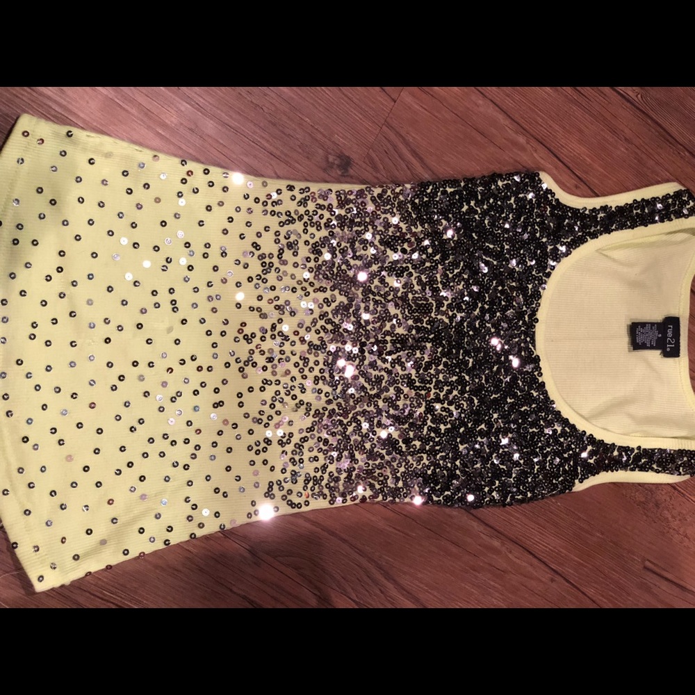 neon ombré glitter tank top